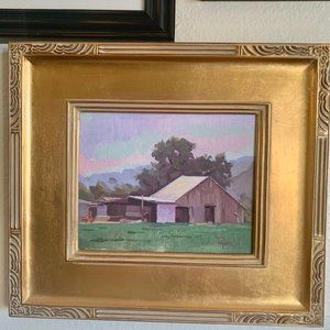 Alfredo Tofanelli, "Coastal Farm", Oil on Board. 16.5"x14.5"